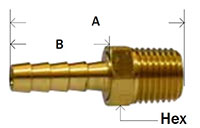 Brass Swivel Male Adapter 2 Diagram